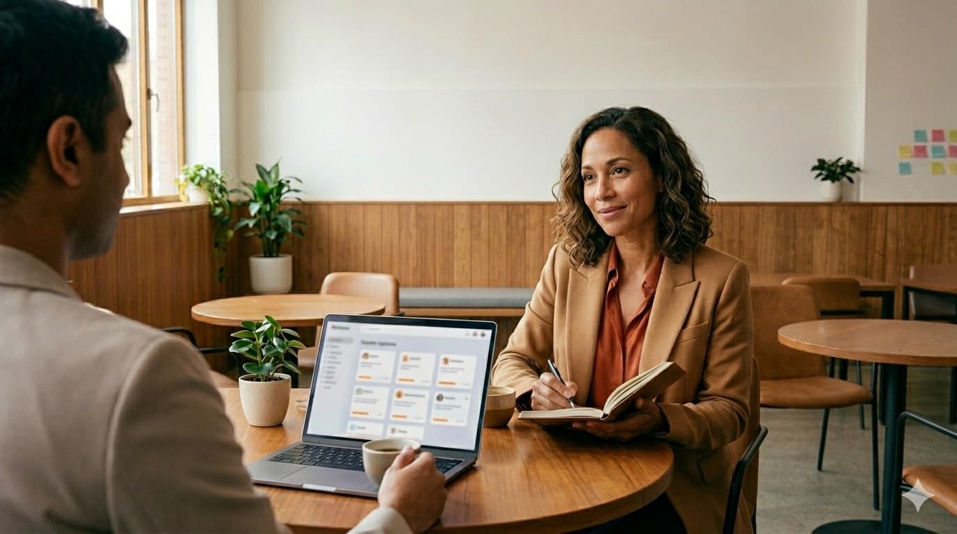 GrowQR agents and a human coach working side-by-side